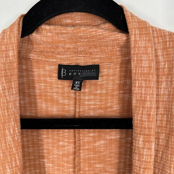 B Collection by Bobeau Ribbed 3/4 Sleeve Open Front Draped Womens Cardigan XS - Picture 9 of 10